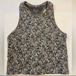 Athleta Shanti printed crop tank size small black, cream NWOT